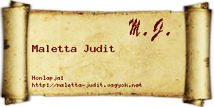 Maletta Judit névjegykártya